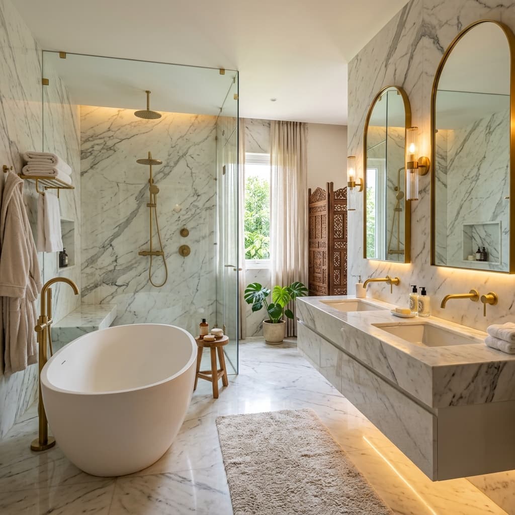 Marble & Gold Suite — luxury renovation in Bangalore